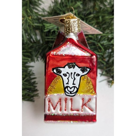 Milk Carton Retired Old World Christmas Ornament - Picture 3 of 5